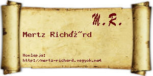 Mertz Richárd névjegykártya